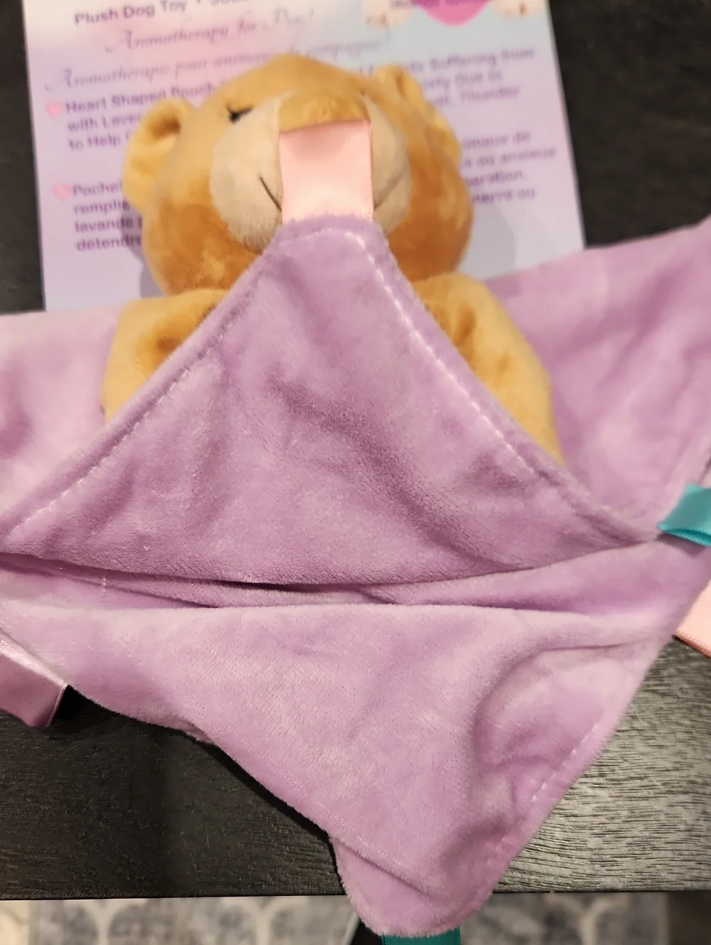Spot Soothers Purple & Tan Plush Dog Blanket Toy